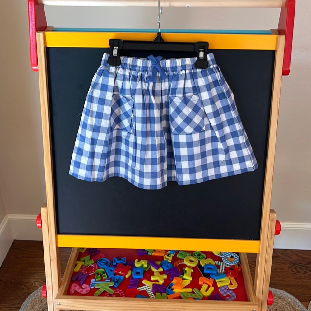 Blue gingham skirt